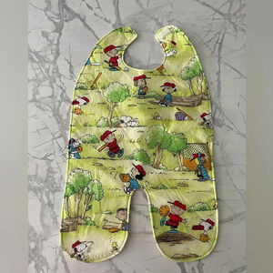 Charlie  Brown & Peanuts Characters Baseball Lap Bib Handmade